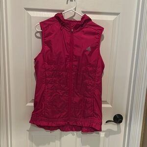 Adidas Pink Puffer Vest Lightweight Quilted